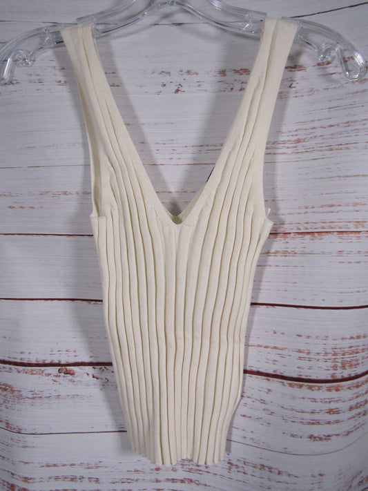 Joie Wassily Women's Porcelain White Ribbed Tank Top Size XXS