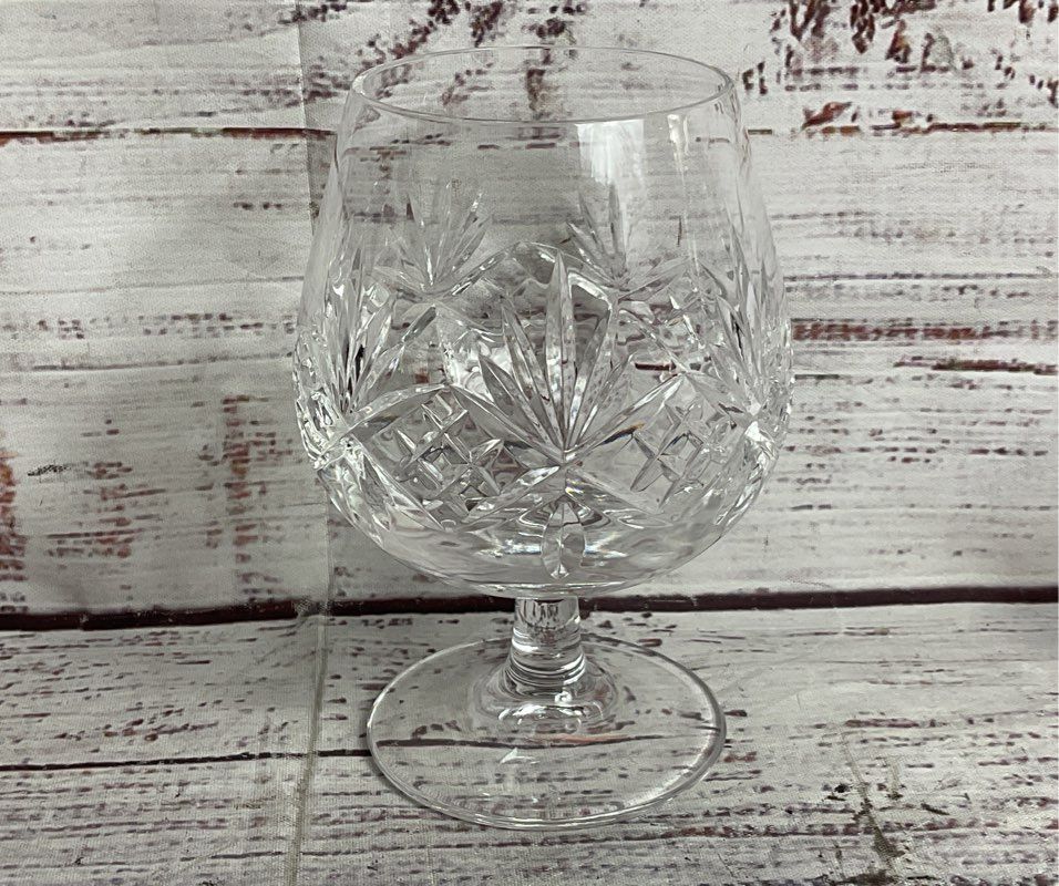 Tiffany & Co Crystal Set of 2 Newport Pattern 5" Brandy Snifter Glasses Clear