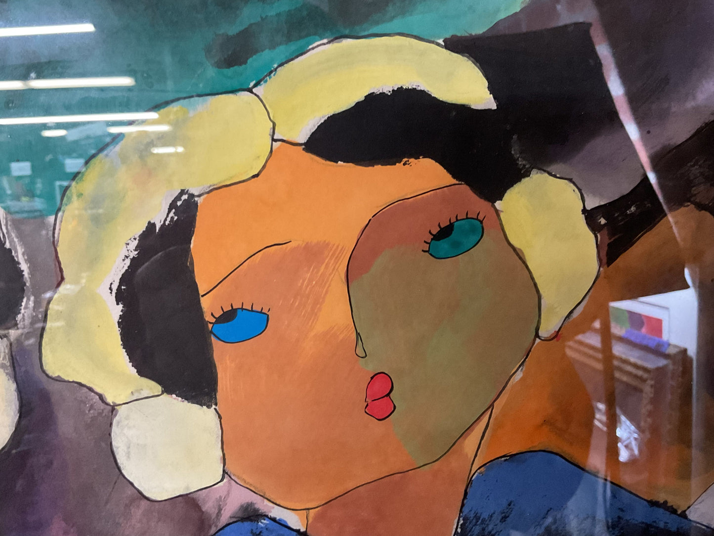 VTG. Signed XIAO JIAHONG Two Women In Kimono's Gouache/Watercolor Painting