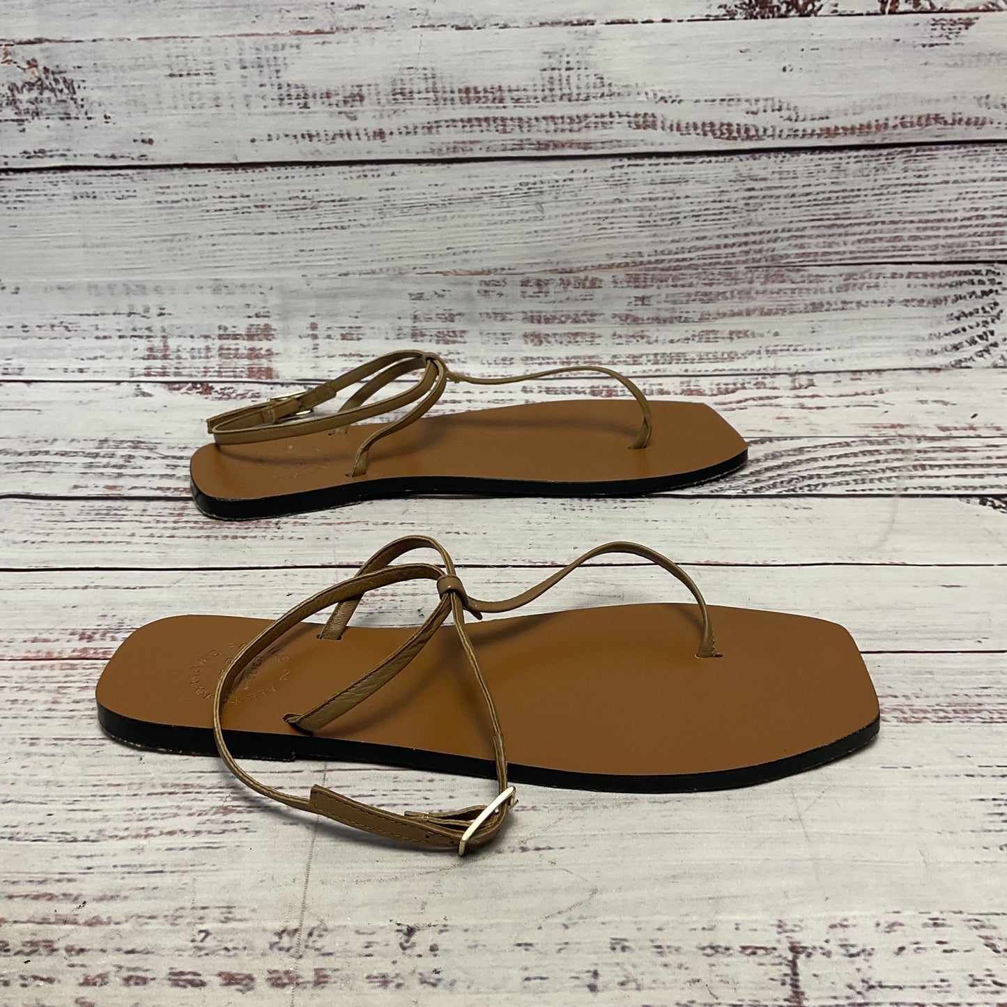 ATP Atelier All Tomorrow's Parties Ateliers Brown Leather Sandals Flat Women Sz6