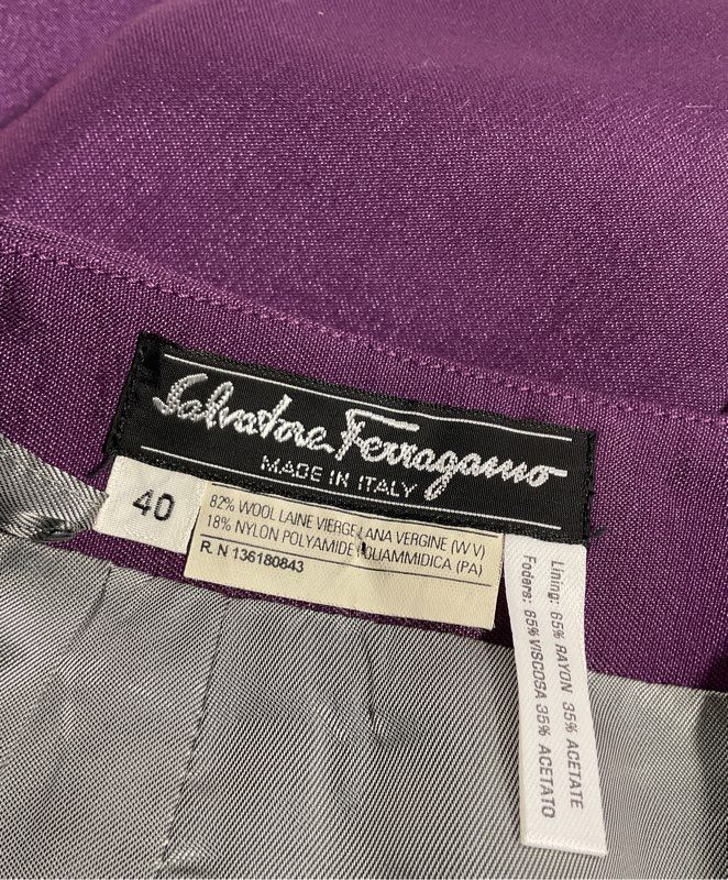 Women's Salvatore Ferragamo Purple WOOL Blend Skirt Size 40 EU/ 9-9.5 US