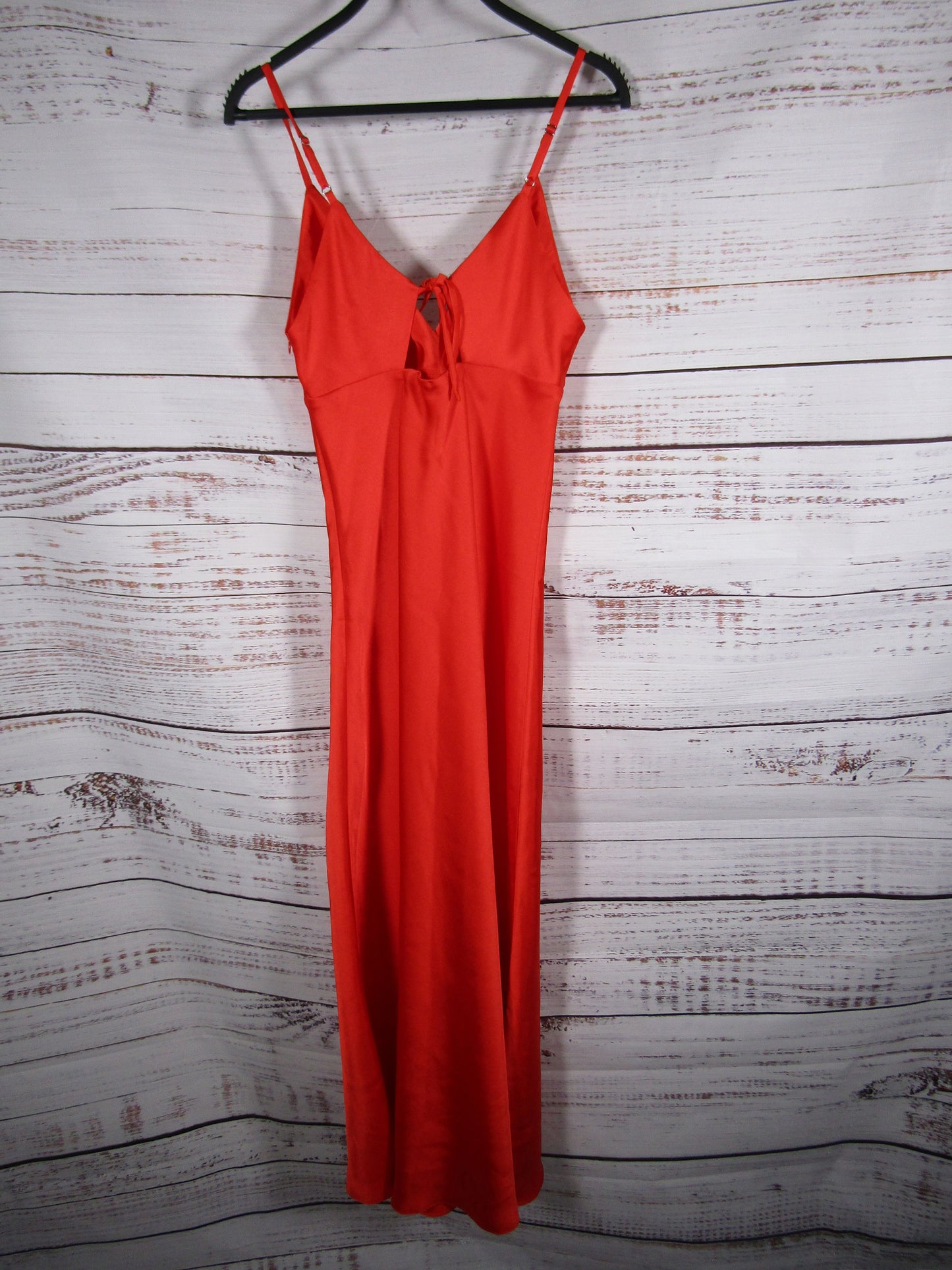 Sandro Women's Orange Flowy Satin Maxi Dress Size S