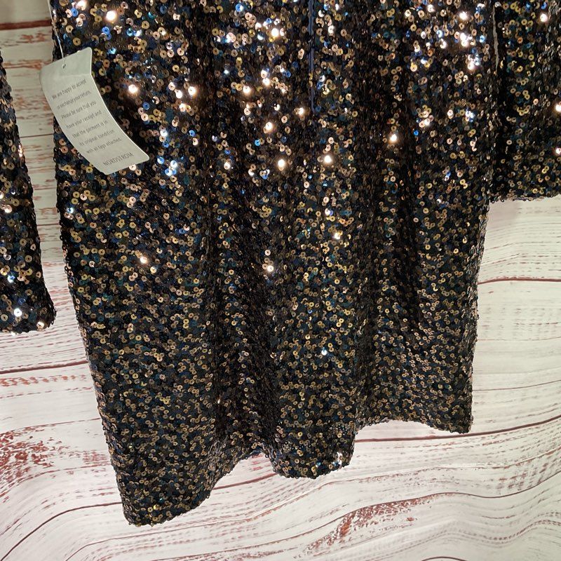 NWT Eliza J. Multi Sequin Long Sleeve Mini Casual Dress - Size 12