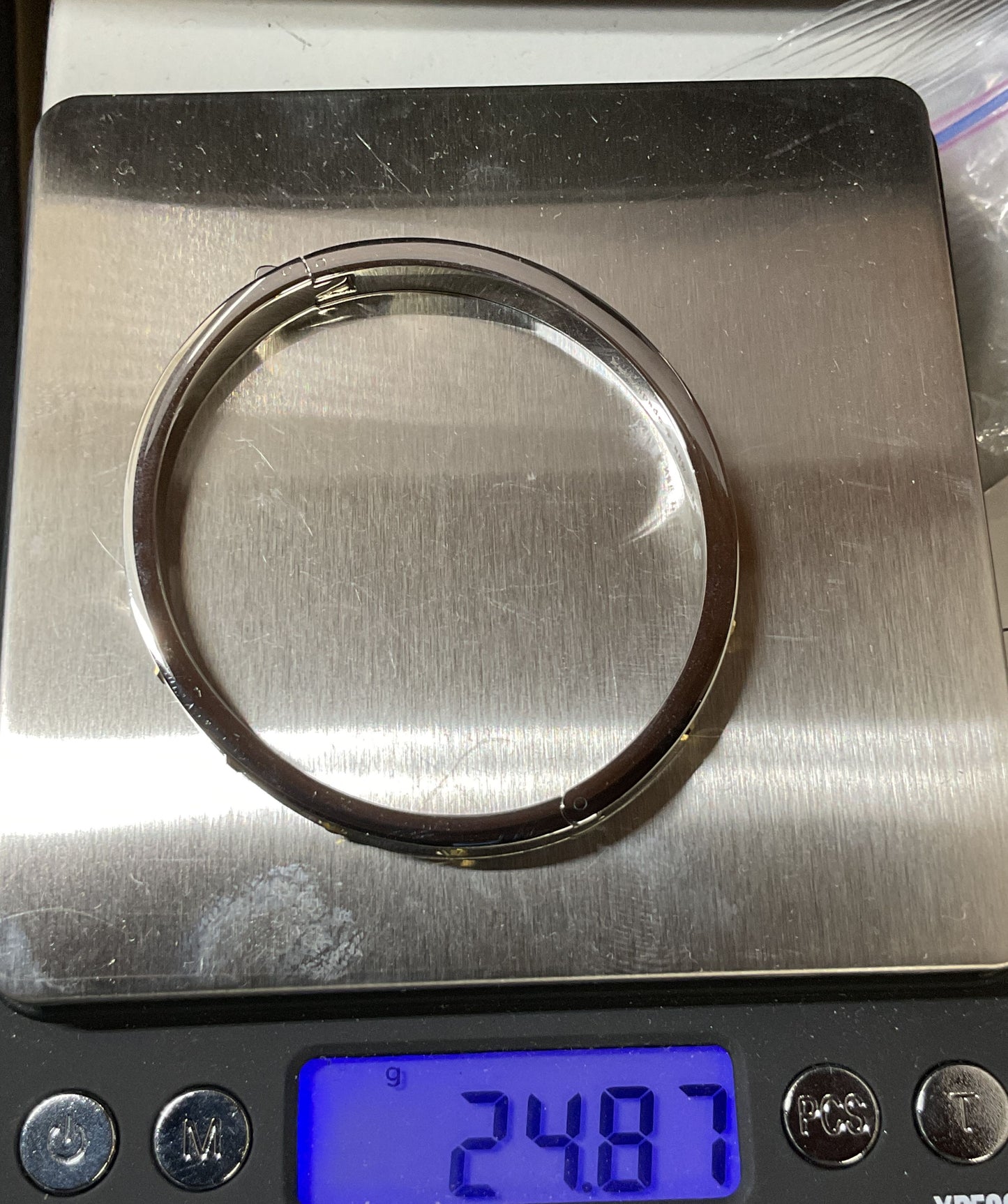 Kate Spade Silver Tone Hinged Bangle Bracelet