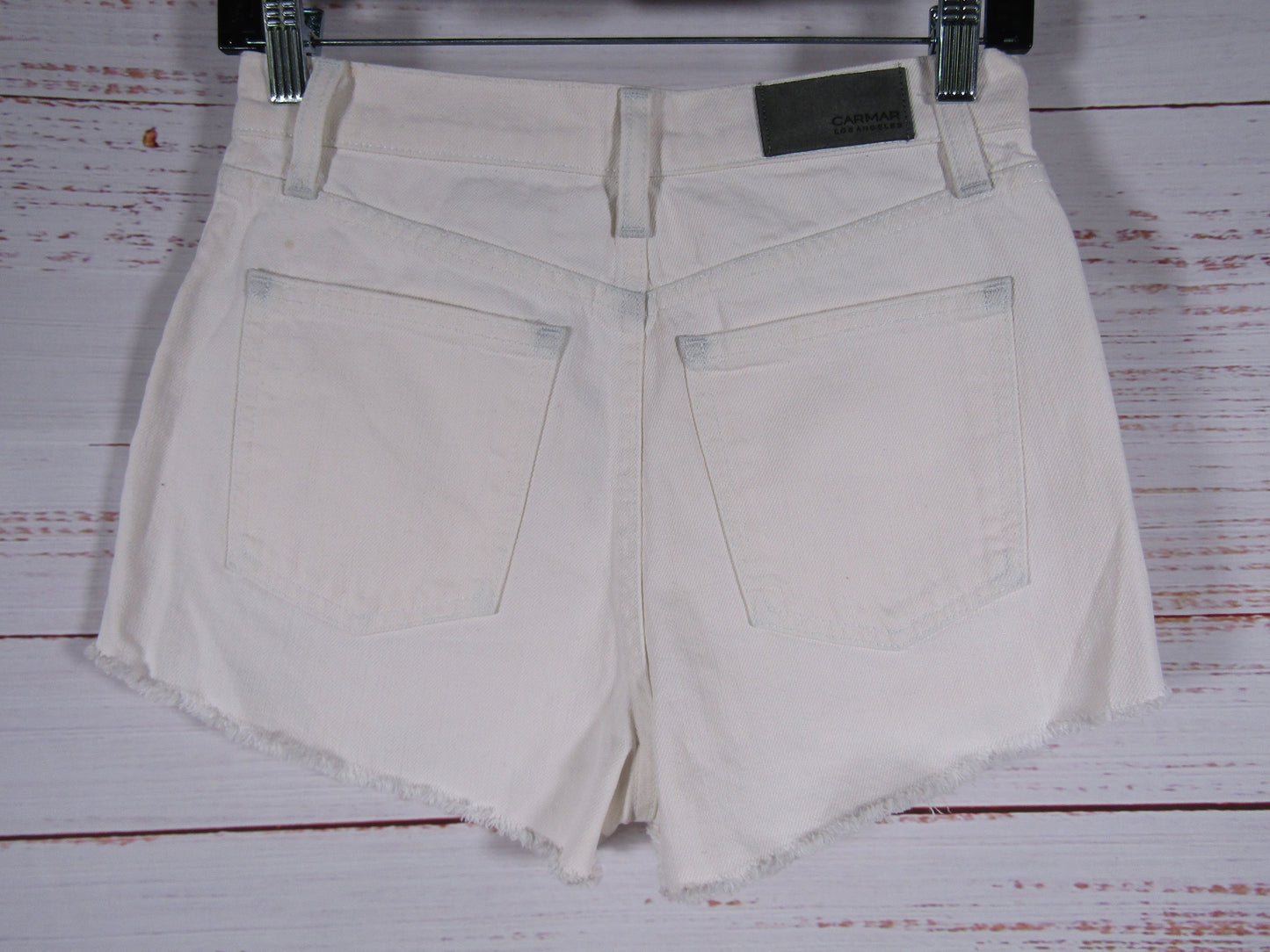 Carmar Mogan Women's Distressed White Denim Shorts Size 24