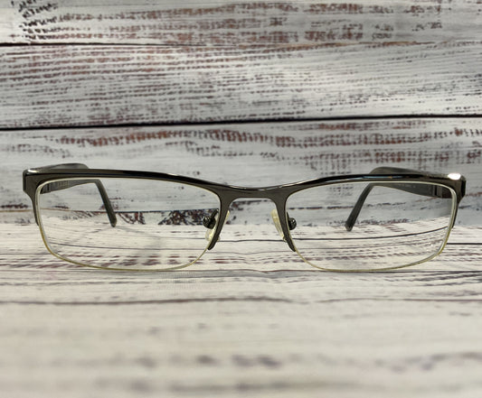 John Varvatos Men's Gray Half Rim Eyeglasses Frame