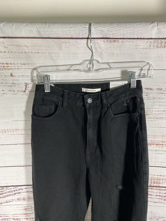 NEW Pacsun Women's 90's Boyfriend Jeans Distressed Black Size 25