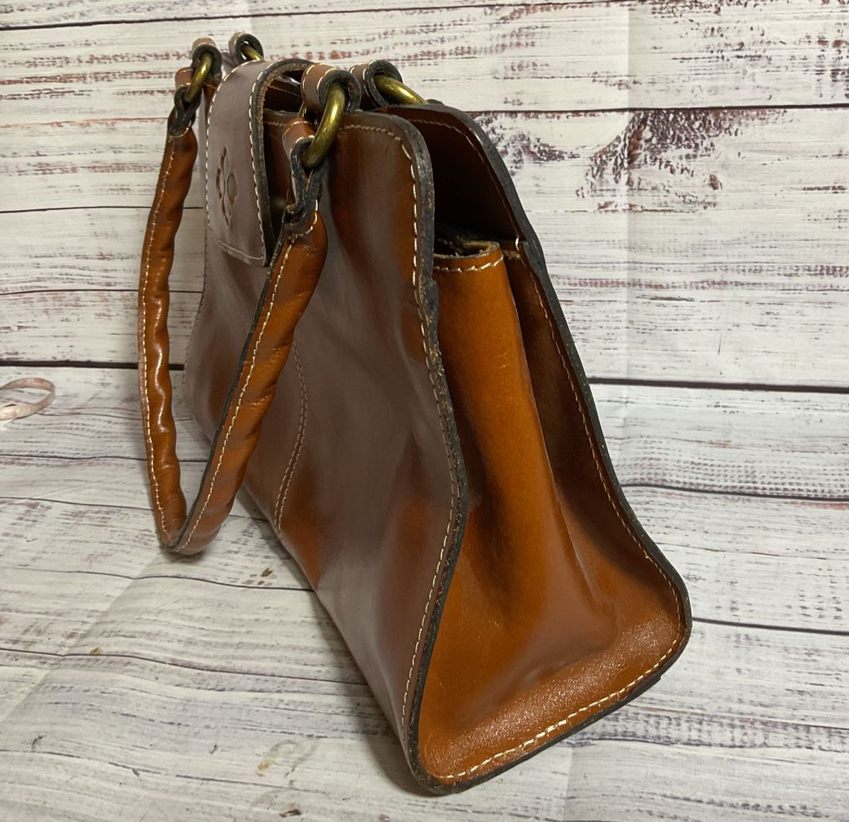 PATRICIA NASH Brown Leather Shoulder Bag