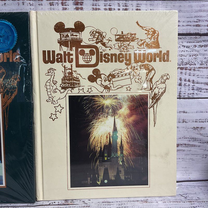 2 Vintage Walt Disney World Hardcover Collectible Anniversary Books 1986 1990