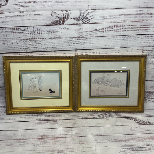 2 Print of Holocaust Prisoner Art Polish 1945 Print by W. Gromadzki Frames