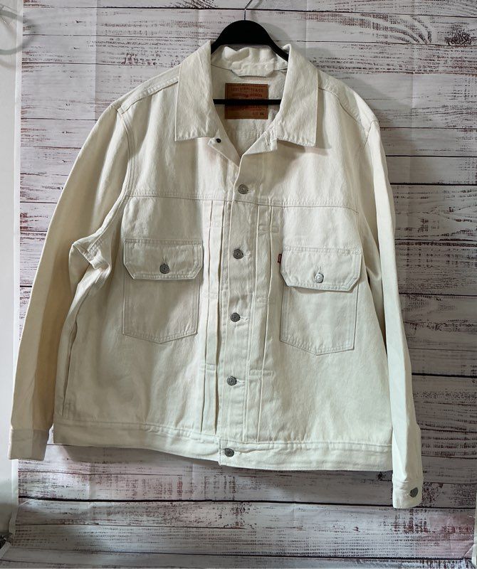 Men's Levi's Off White Trucker Jacket Size XXL