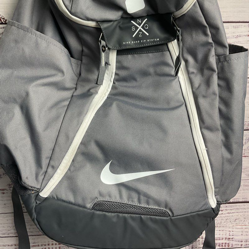 Nike Hoops Elite Max Air Quad Zip System Gray Nylon Backpack