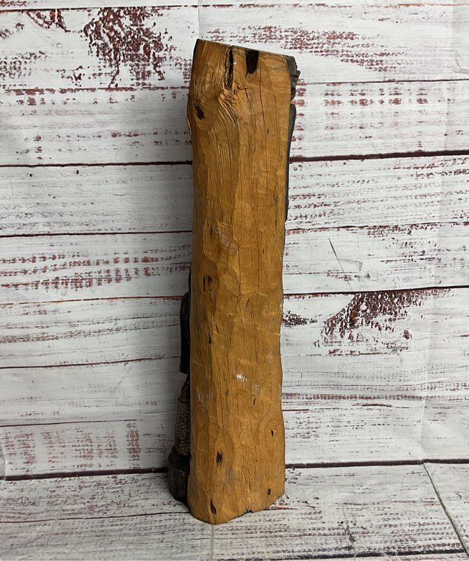 Hand Carved African Wooden Makonde 12.75" Tribe Totem Sculpture Brown