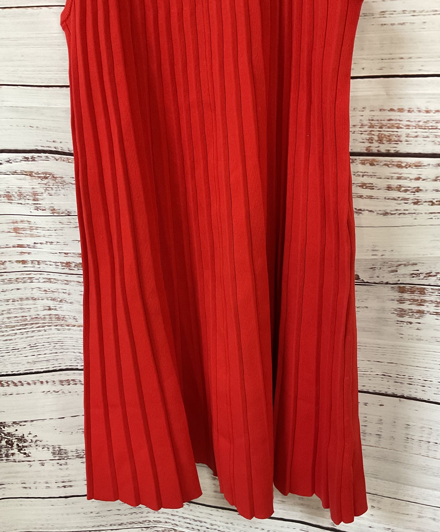 English Factory Women's Orange Pleated A-line Knit Mini Dress Size S