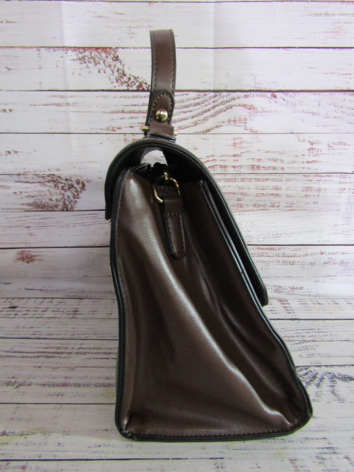 Ted Lapidus Women's Brown Faux Leather Satchel/Top Handle Bag