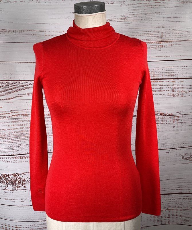 Sandro Pullover Turtleneck Sweater Red