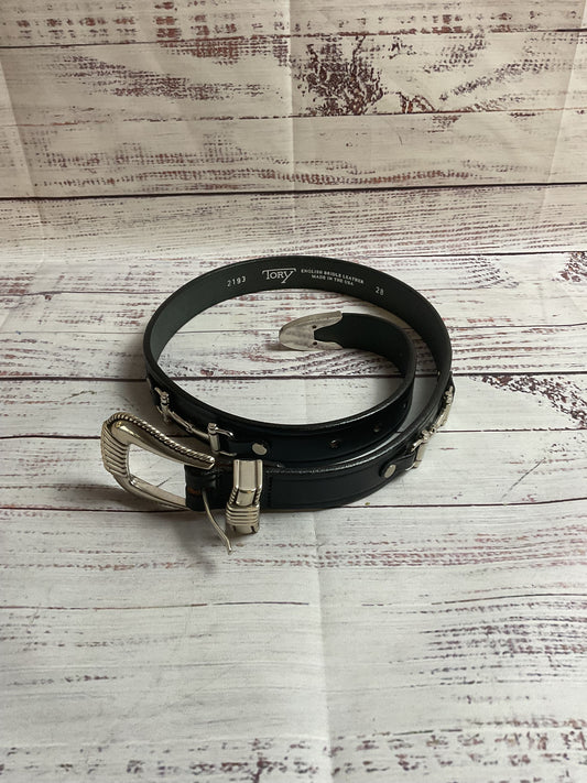 Tory Black English Bridle Leather Belt - Size 28