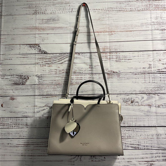 Kate Spade Spencer Medium Gray Leather Satchel Crossbody Purse w/ Dust Bag