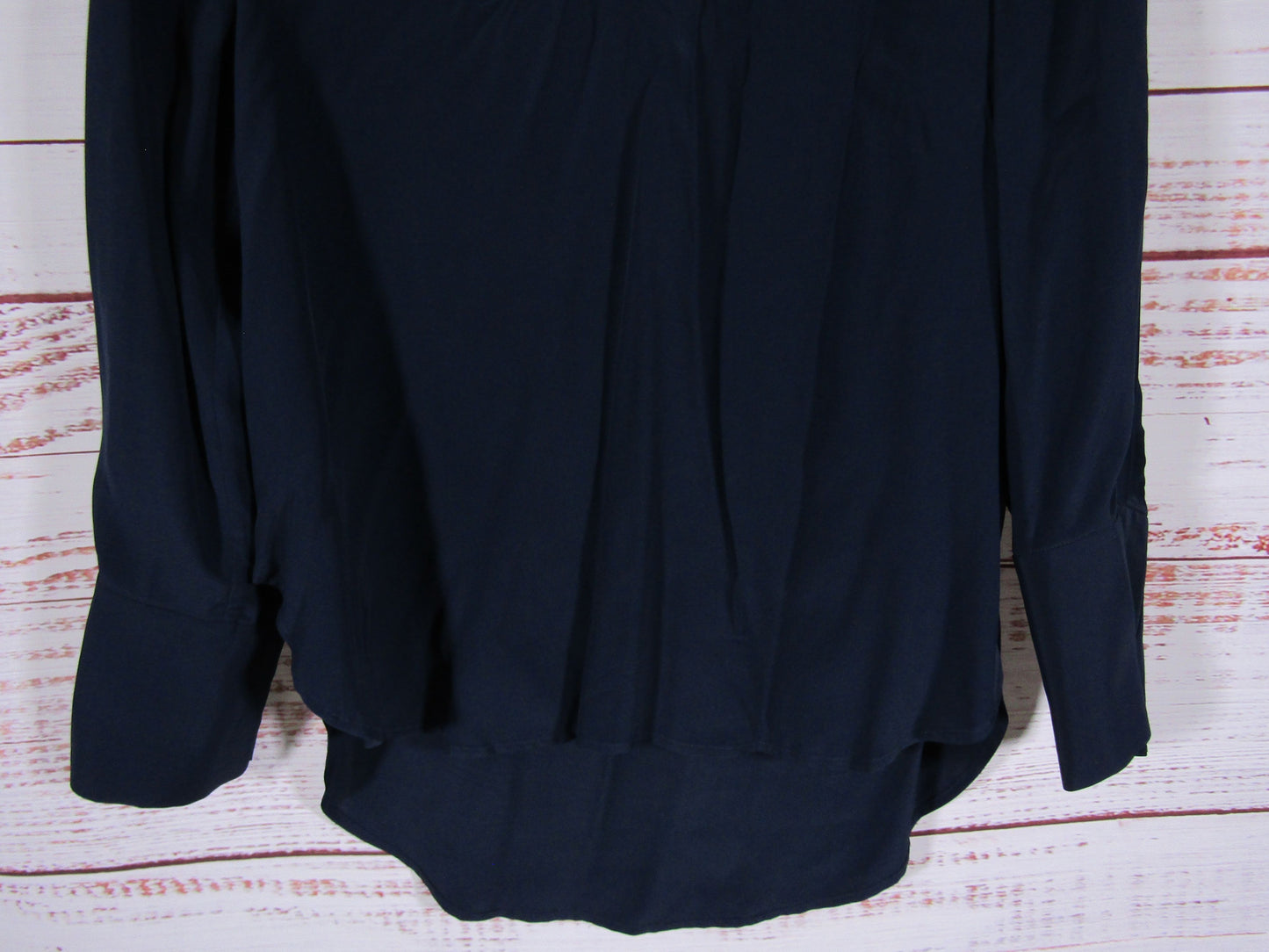 Reiss Women's Navy Blue V-Neck Long Sleeve Blouse Size 6