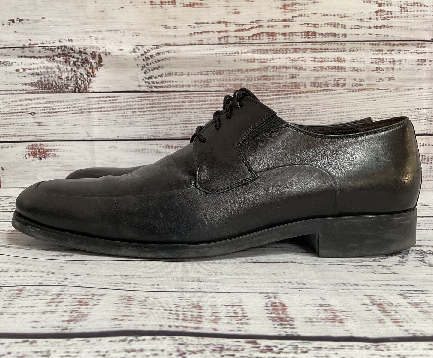 Bruno Magli Men's Black Leather Oxford Dress Shoes Size 8.5 Made in Italy