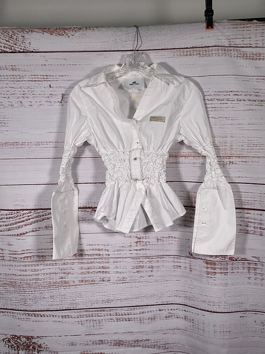 Eme Studios White Ruffled Blouse - Size XS