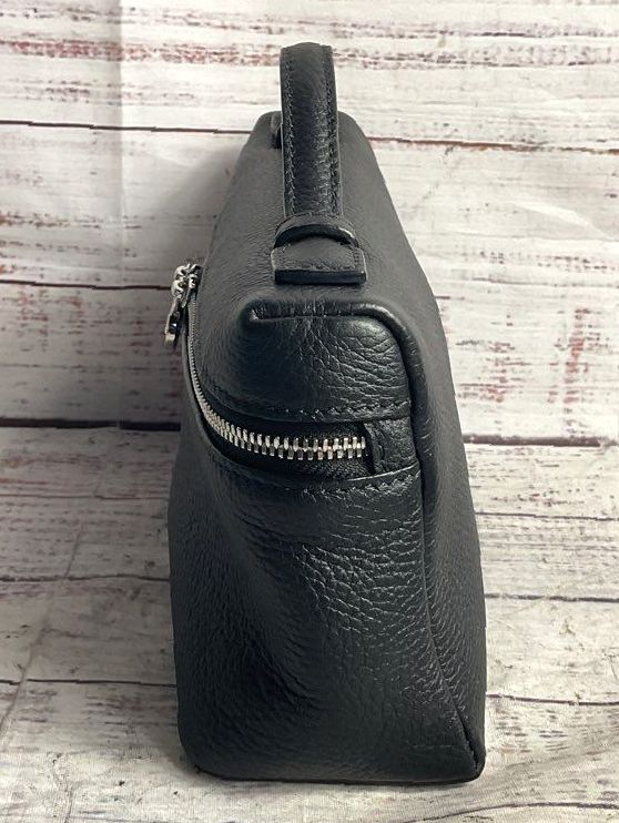 Loro Piana Leather Extra Pocket 19 Top Handle Bag Black Antique Silver