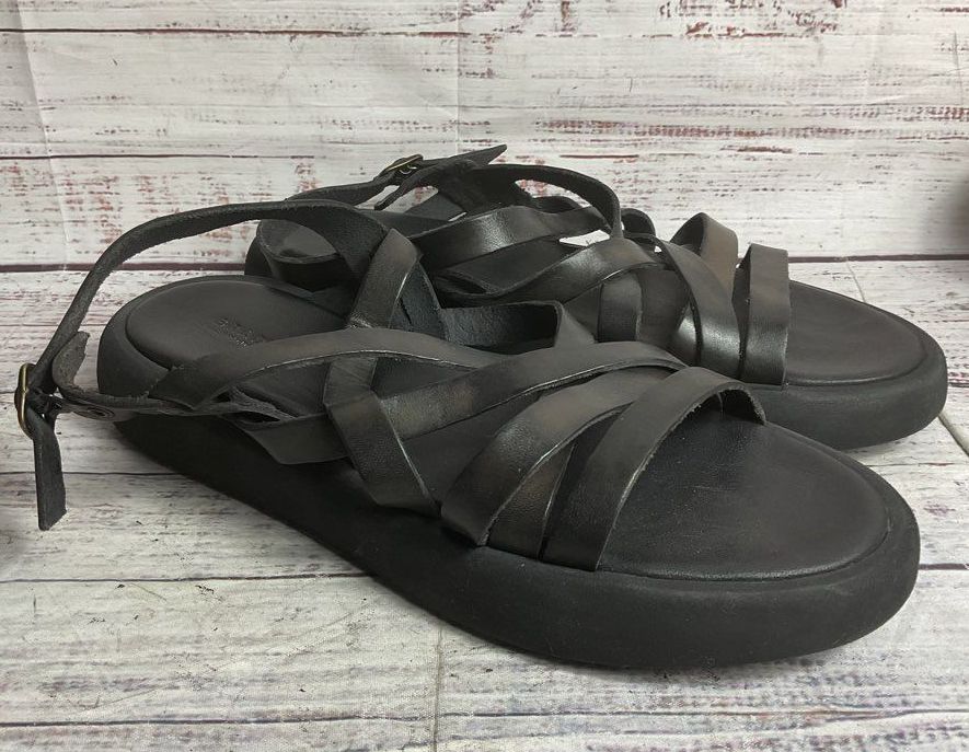 Brador Leather Strappy Sandals Black 38