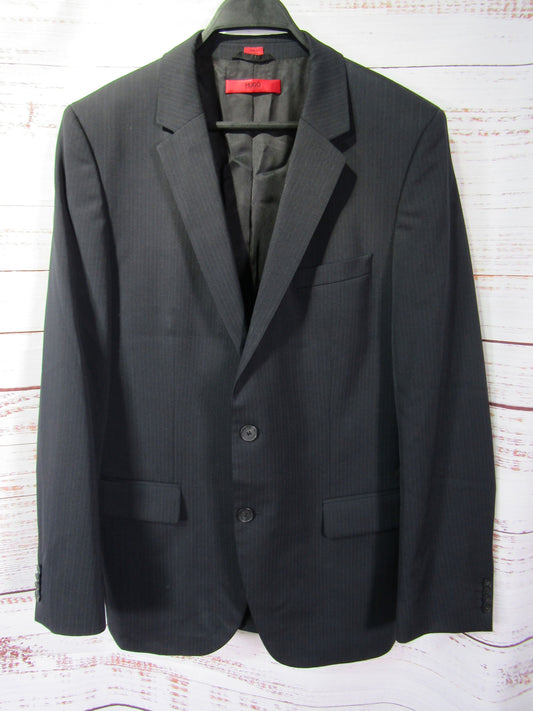 Hugo Boss Men's Black Pinstripe Blazer Jacket - Size CHECK MEASUREMENTS