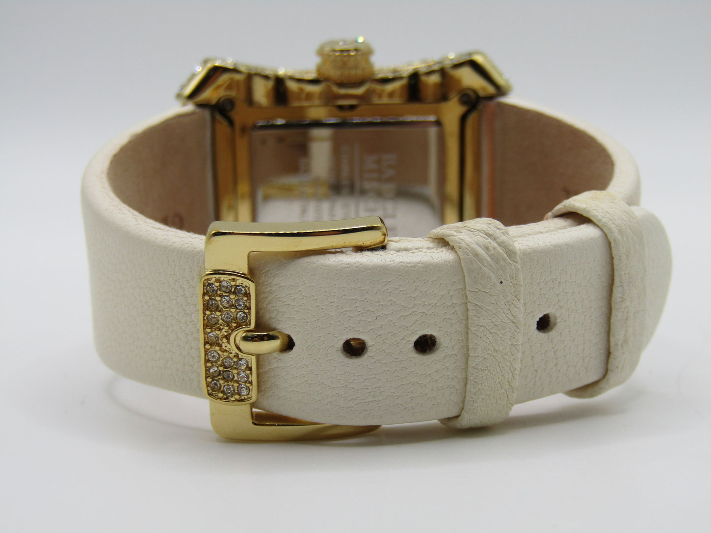 Badgley Mischka Women's Gold Plated Crystal Accent Quart Watch