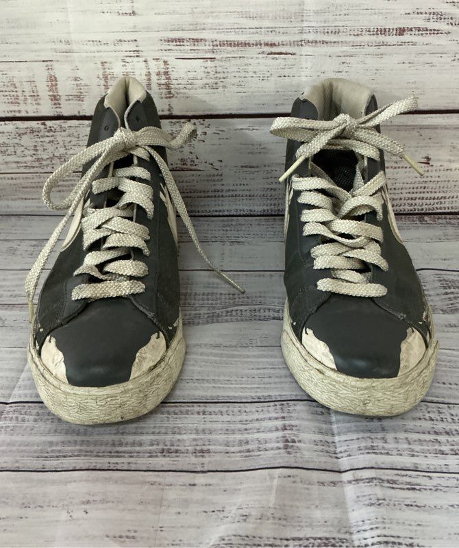 Men's Nike SB Blazer High Jackie Robinson Gray And White Sneakers Size 9.5