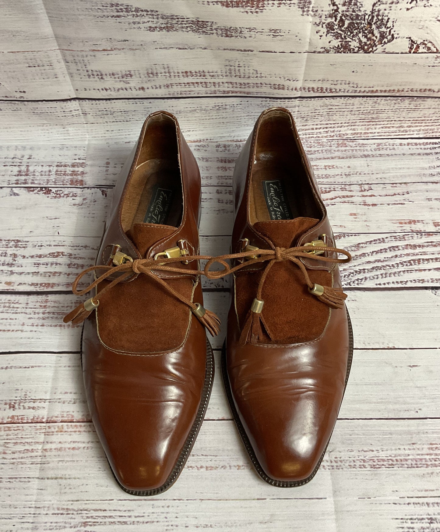 Emilio Franco Brown Loafer Pointed Toe Dress Shoe Men 7.5