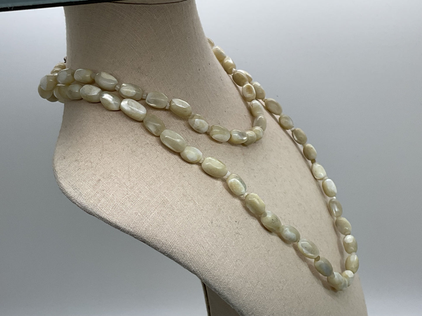 Mother of Pearl Beaded Necklace- 38"