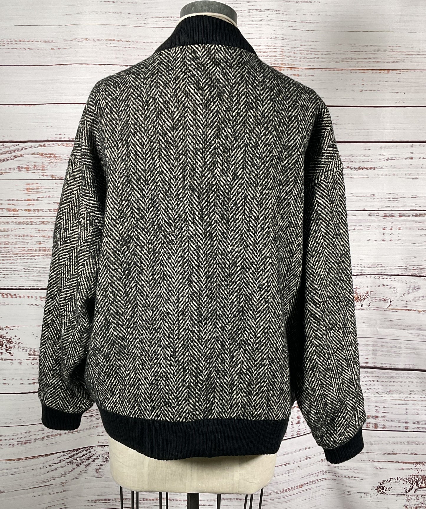 WB WithBlack Herringbone Bomber Jacket Multicolor XS