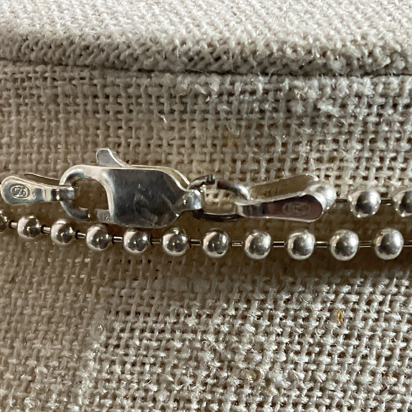 BBT Sterling Silver & Blue Lace Agate Oval Pendant 36" Chain Necklace- 19.13g