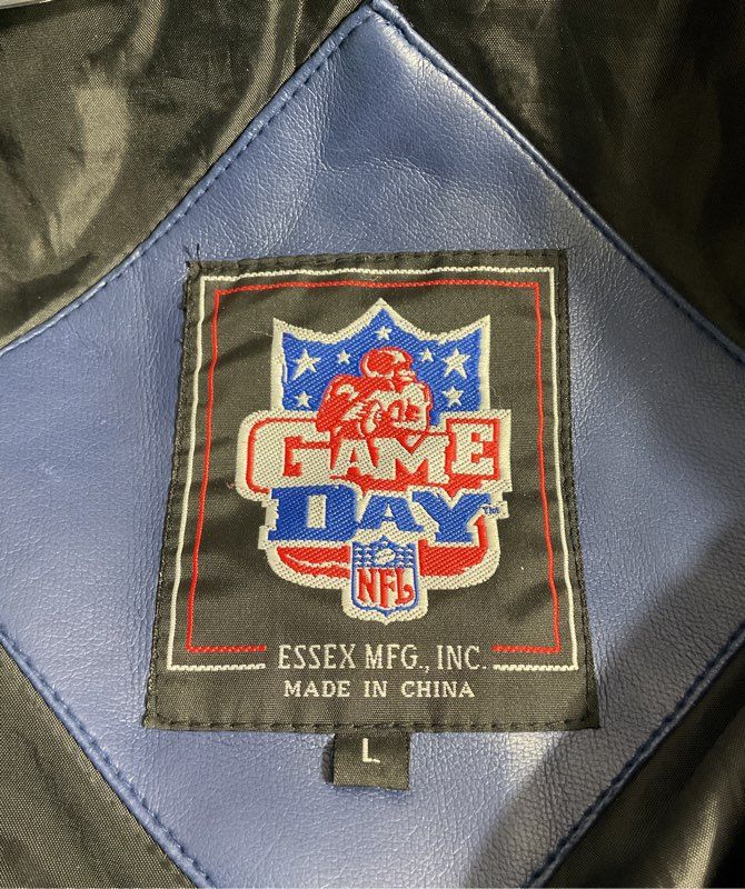 Vintage 90s NFL Dallas Cowboys Bomber Varsity Faux Leather Bomber Jacket Size L