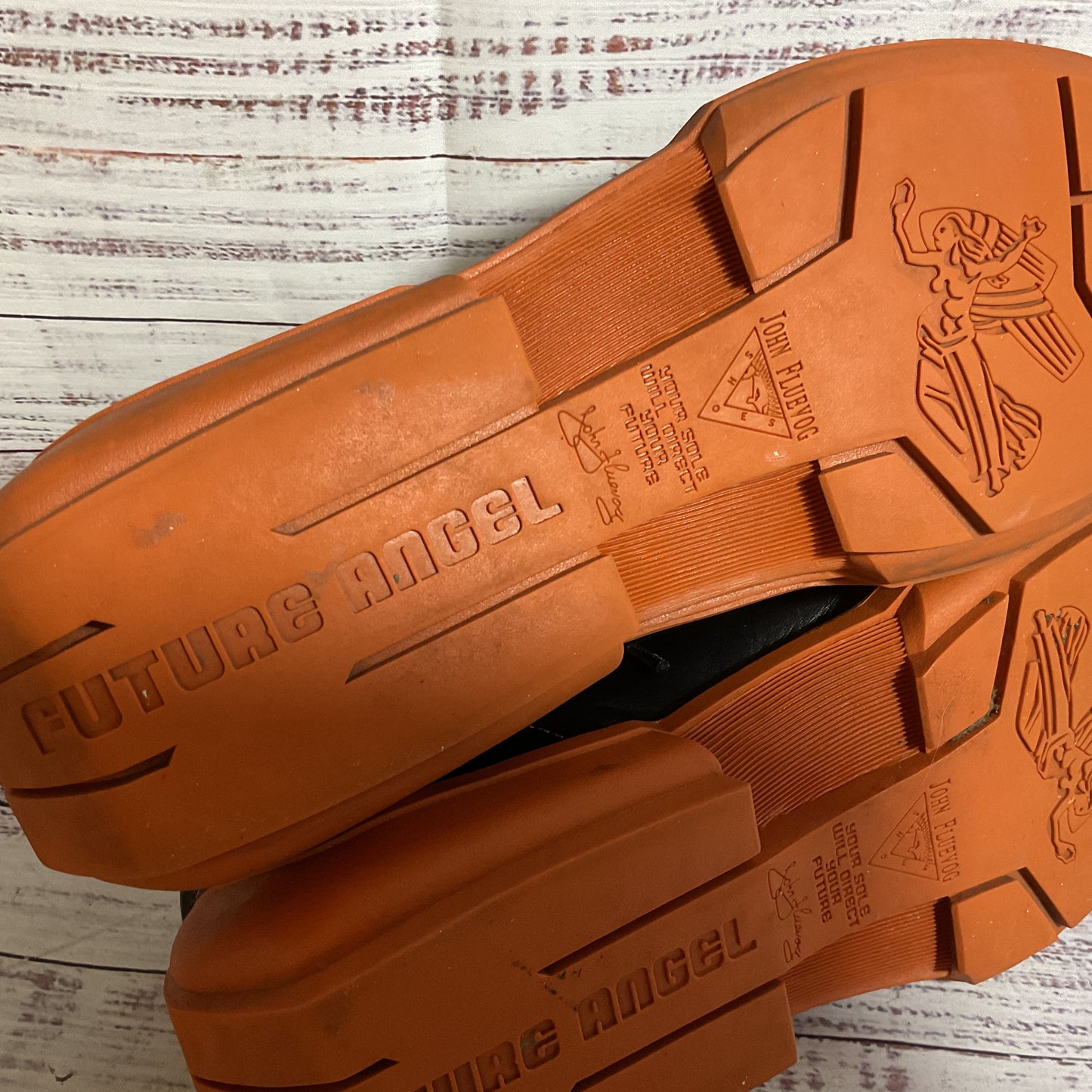 JOHN FLUEVOG Men's Black Orange Sole Lace Up Shoes- SZ 12