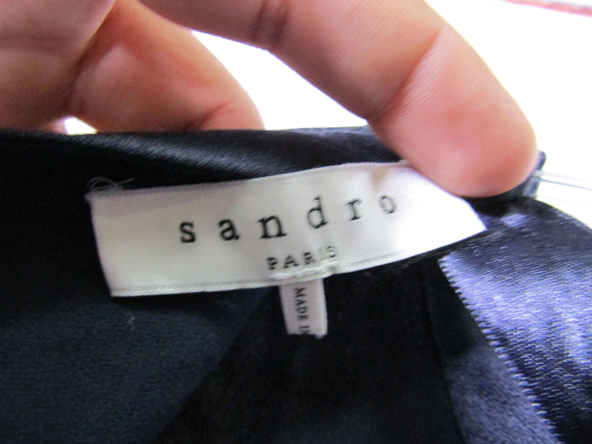 Sandro Women's Navy Blue Long Sleeve Dress Size 2