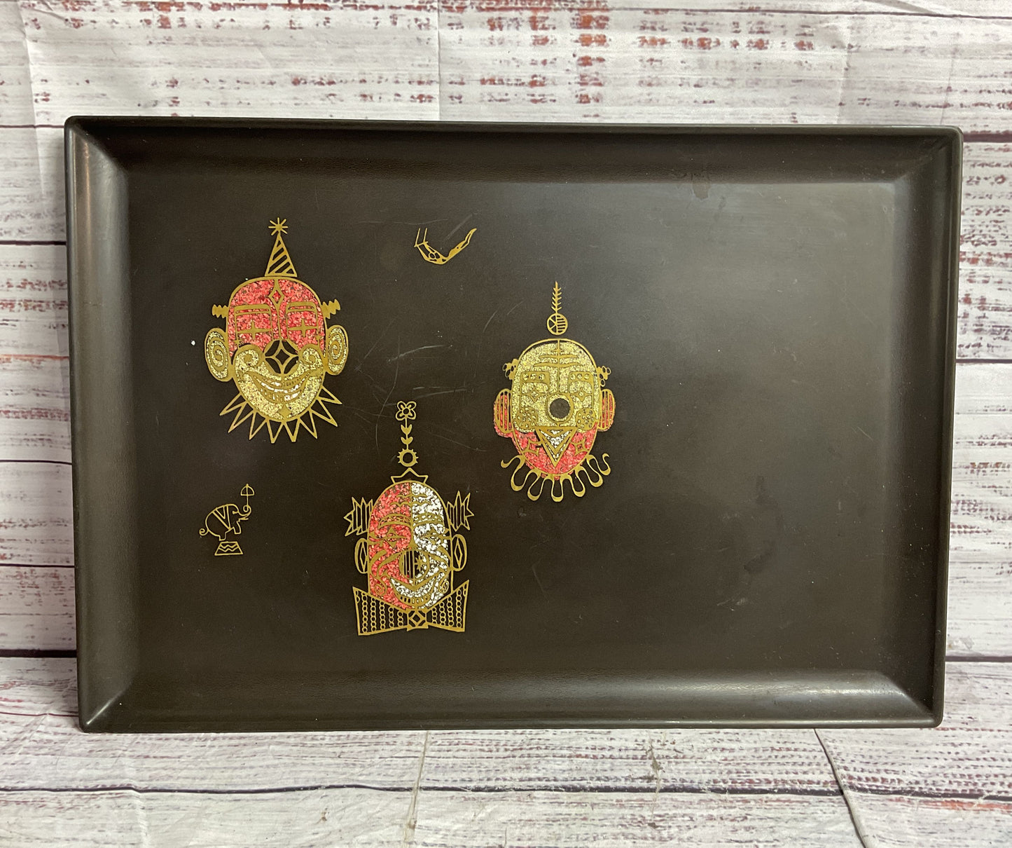 Couroc of Monterey Clown Circus Set of 3 Serving Trays Multicolor
