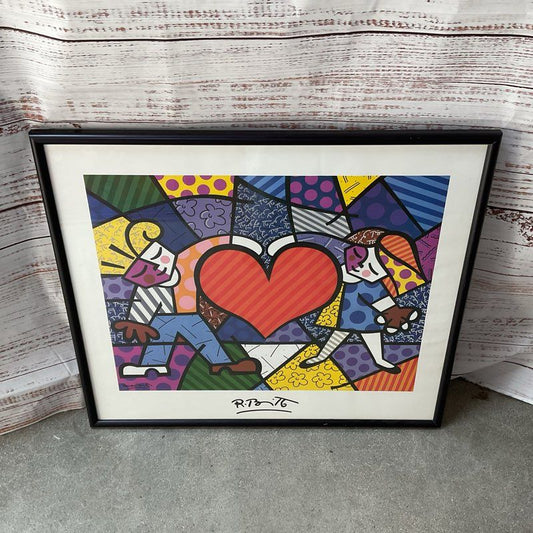 Heart Kids by Romero Britto 33" Framed Pop Art Print