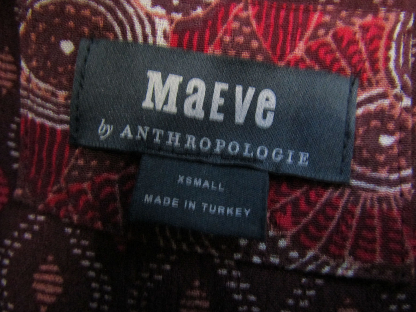 Maeve by Anthropologie Amber Women's Burgundy Tiered Tunic Dress Size XS