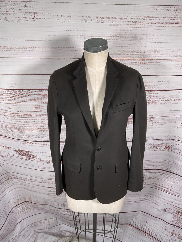 John Varvatos Women's Grey Cotton Blend Fleur-de-lis Inner Pattern Jacket 44