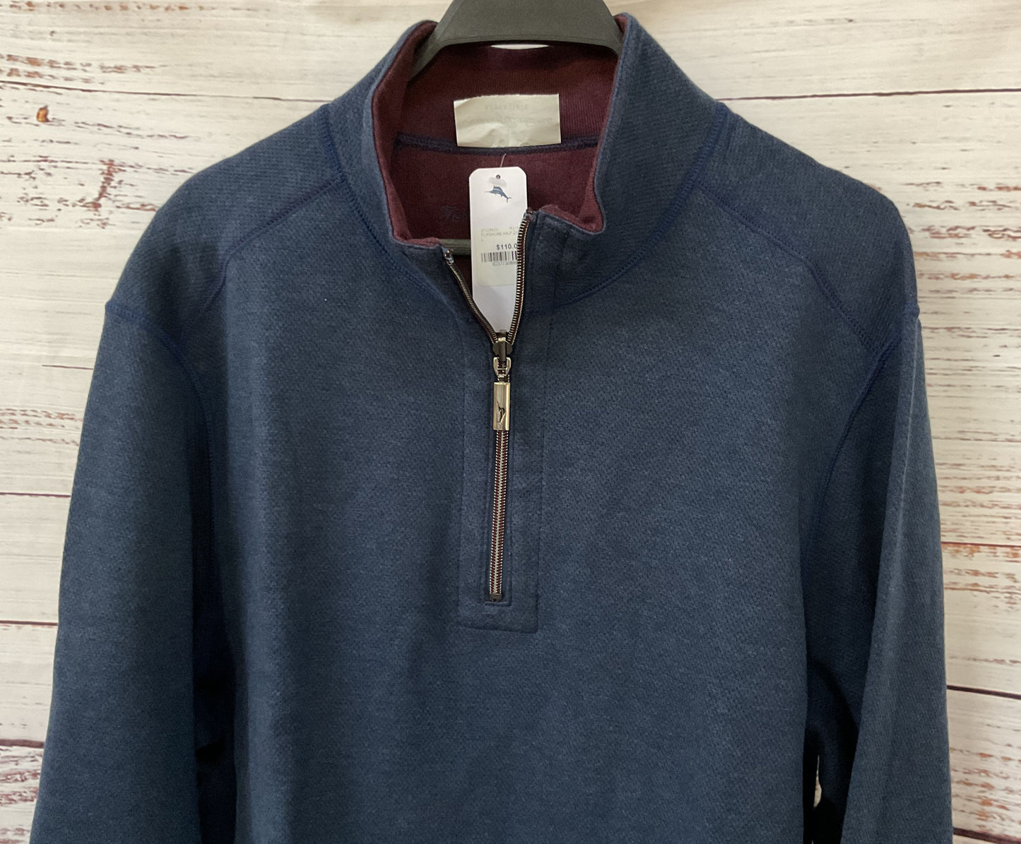 Tommy Bahama Flipshore Men's Blue / Red Half-Zip Reversible Sweater Size L
