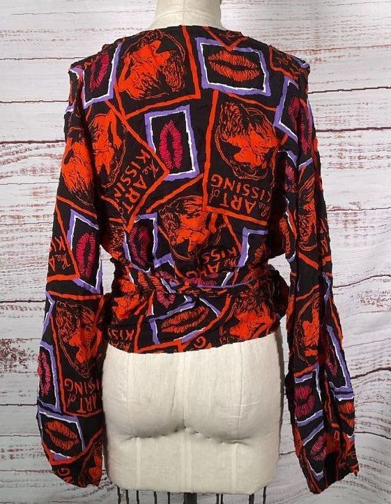 The Kooples The Art of Kissing Wrap Around Top Multicolor 2
