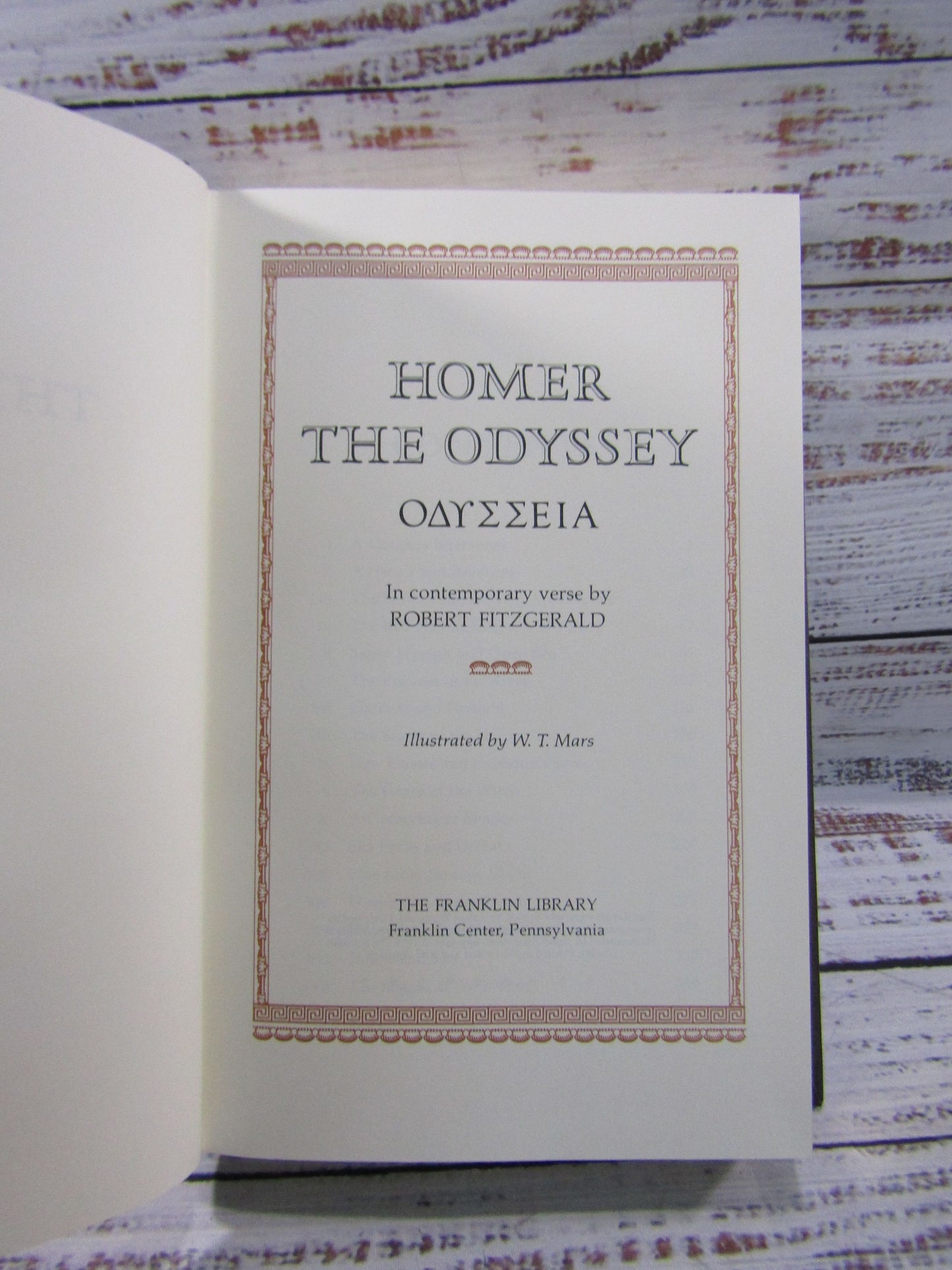 Franklin Library The Homer Odyssey by Robert Fitzgerald