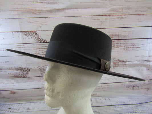 Goorin Bros Brown Wool Flat Brim Hat Size S Made in The U.S.A.