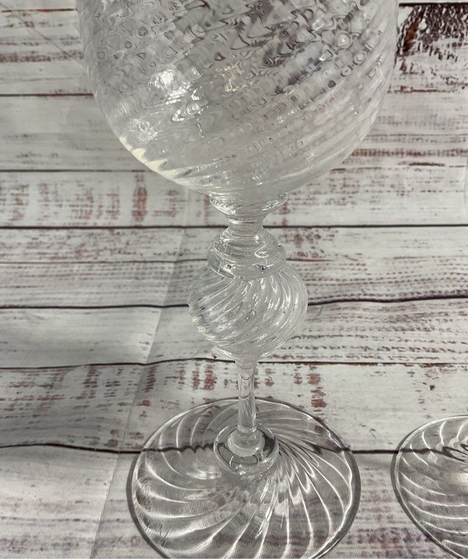 Jason Anderson 2007 Signed 2 Handblown Glass Art Swirl Cups