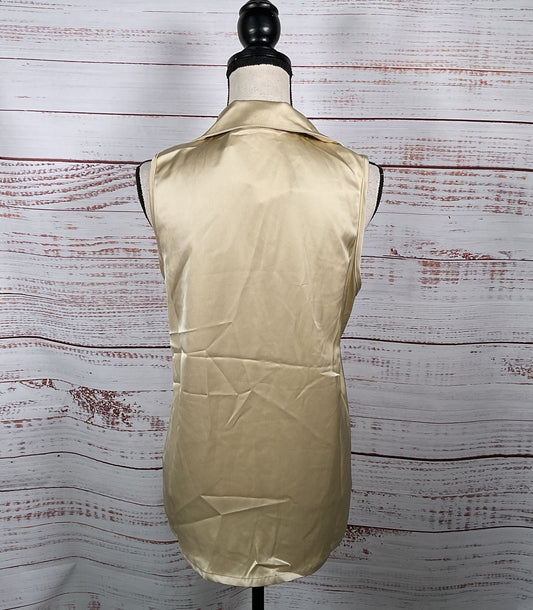 Commense Sleeveless Collared Shirt Champagne S