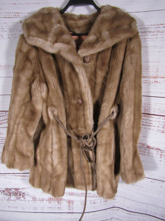 Vintage Diamonte by Dubrowsky & Joseph Women's Faux Fur Coat Size M