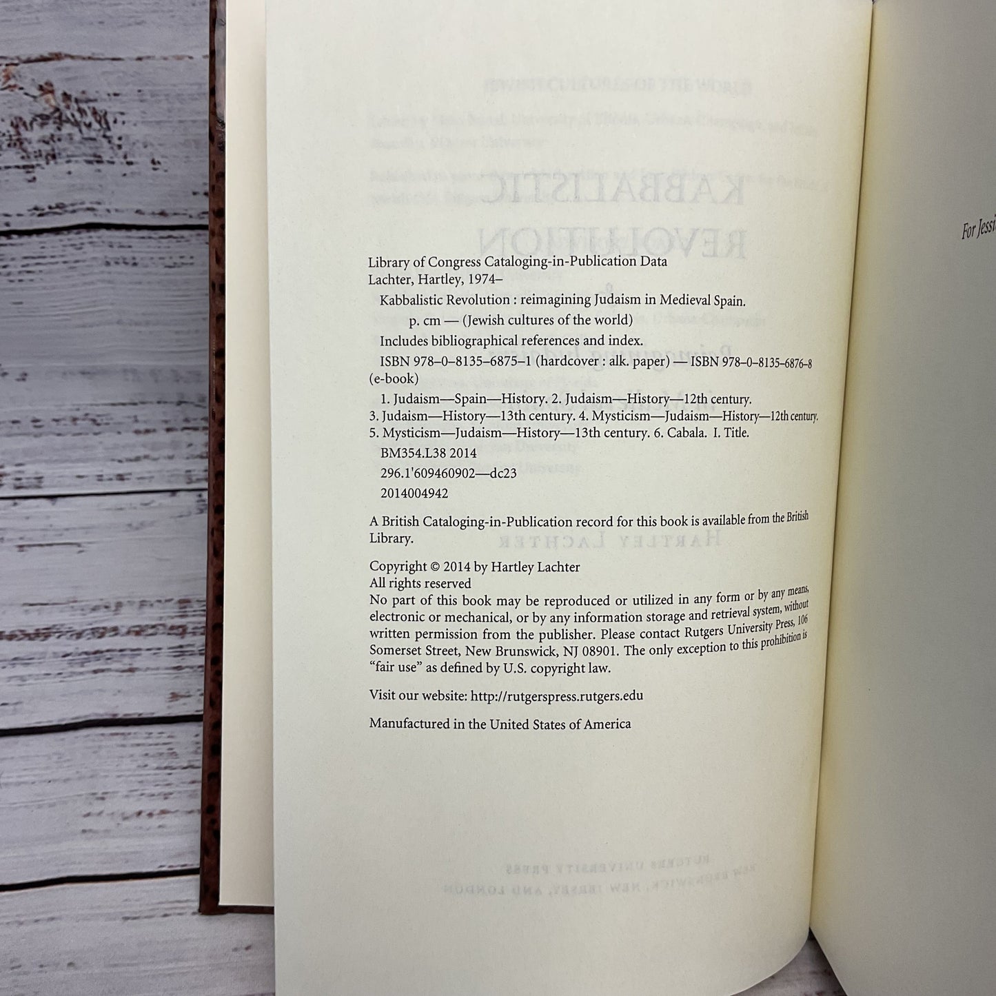 Kabbalistic Revolution By Hartley Lachter Hard Cover Signed Book