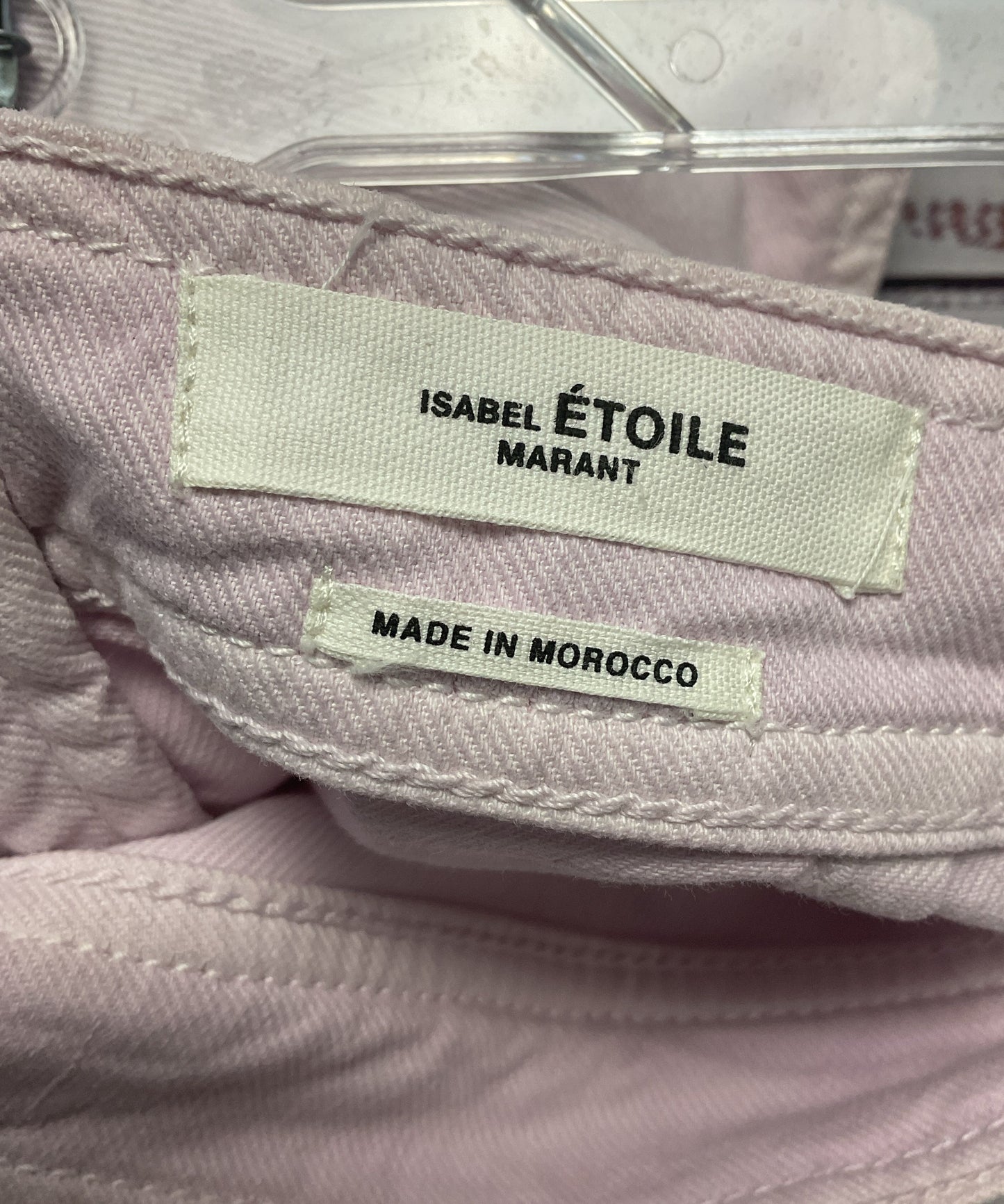 Isabel Marant Etoile Coati Light Pink Ruffle Trimmed Denim Mini Skirt - Size 38